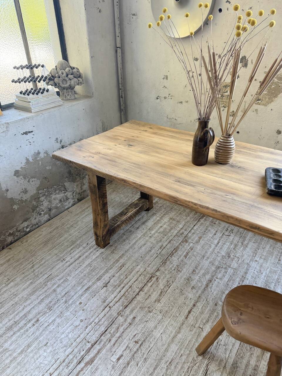 1950s pine farmhouse table 220cm
