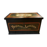 Anchor line painted wooden chest