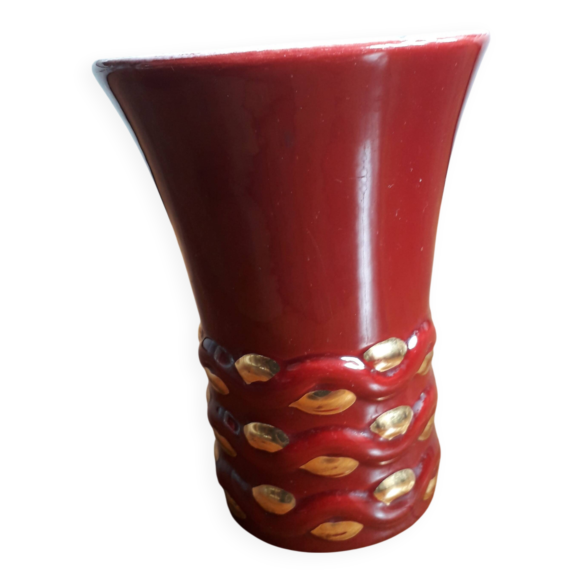 Vintage ceramic vase signed Arc