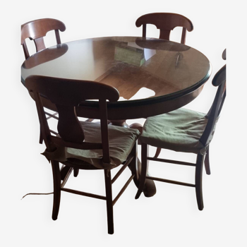 Louis Philippe table and its 4 chairs