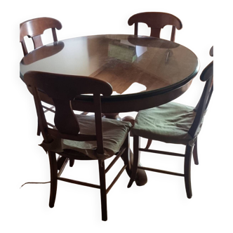 Louis Philippe table and its 4 chairs