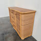 Vintage curved rattan sideboard, coastal credenza, wicker cabinet, boho buffet
