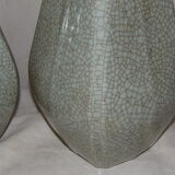 paire de grands vases porcelaine céladon vert craquelée  XIX ème - XX ème