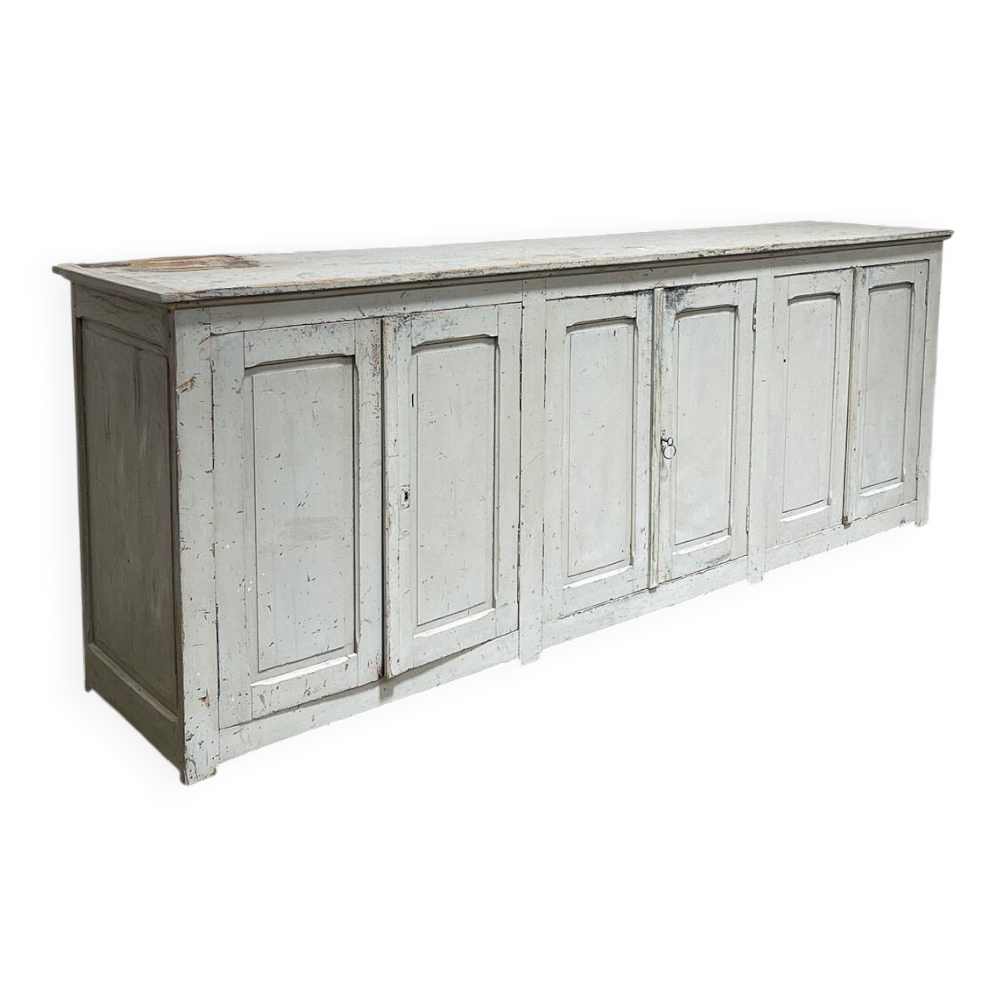 Enfilade vintage patine gris clair