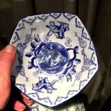 Earthenware bowl or cup asian decor with blue patterns