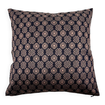 Housse de coussin Kachin bleu marine et rose (RIDA)
