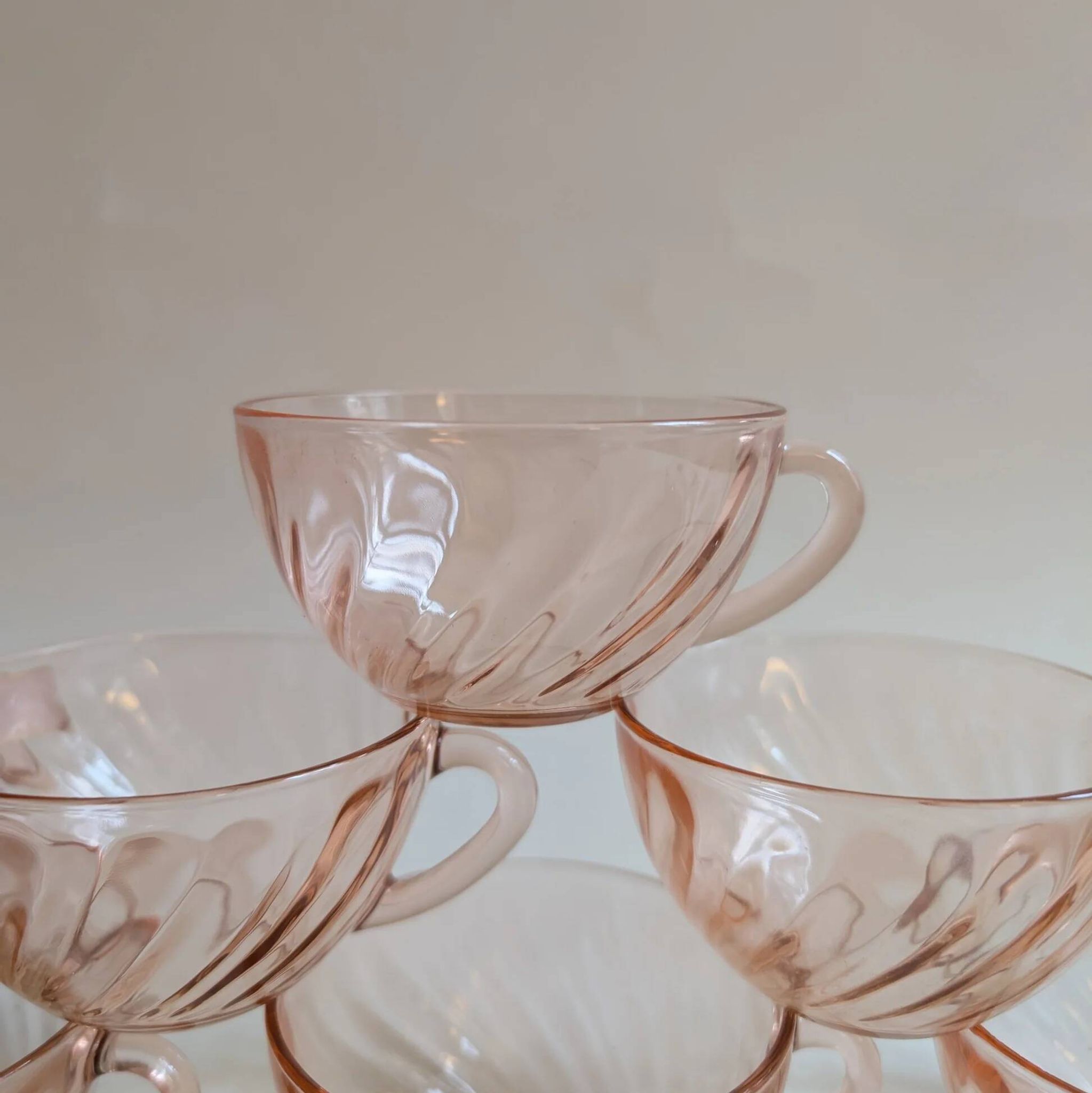 Rosaline tea or coffee service, Arcoroc France, 1970s/1980s