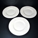 Wedgwood lot de 3 assiettes à dessert faïence moulée Patrician guirlande Angleterre