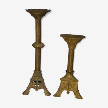 Pair of church candleholders