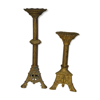 Pair of church candleholders
