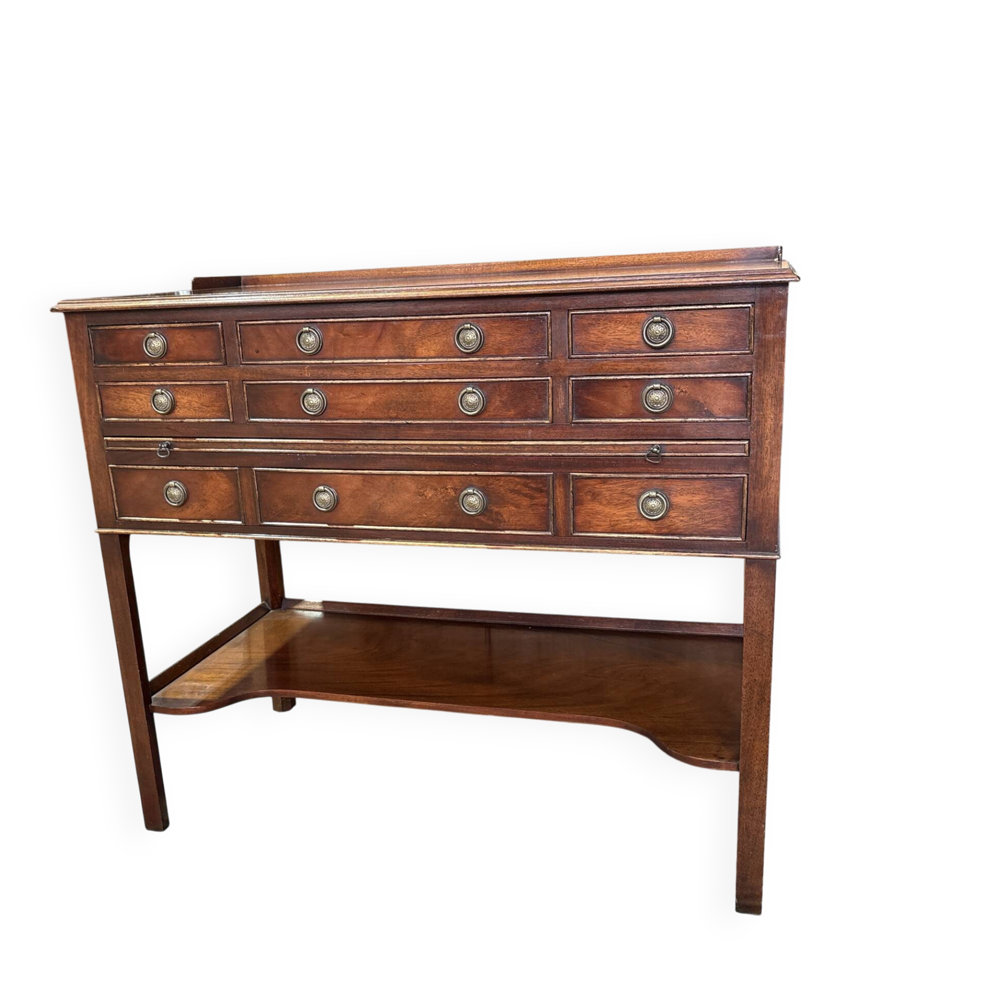 English mahogany sideboard with numerous drawers – sliding top