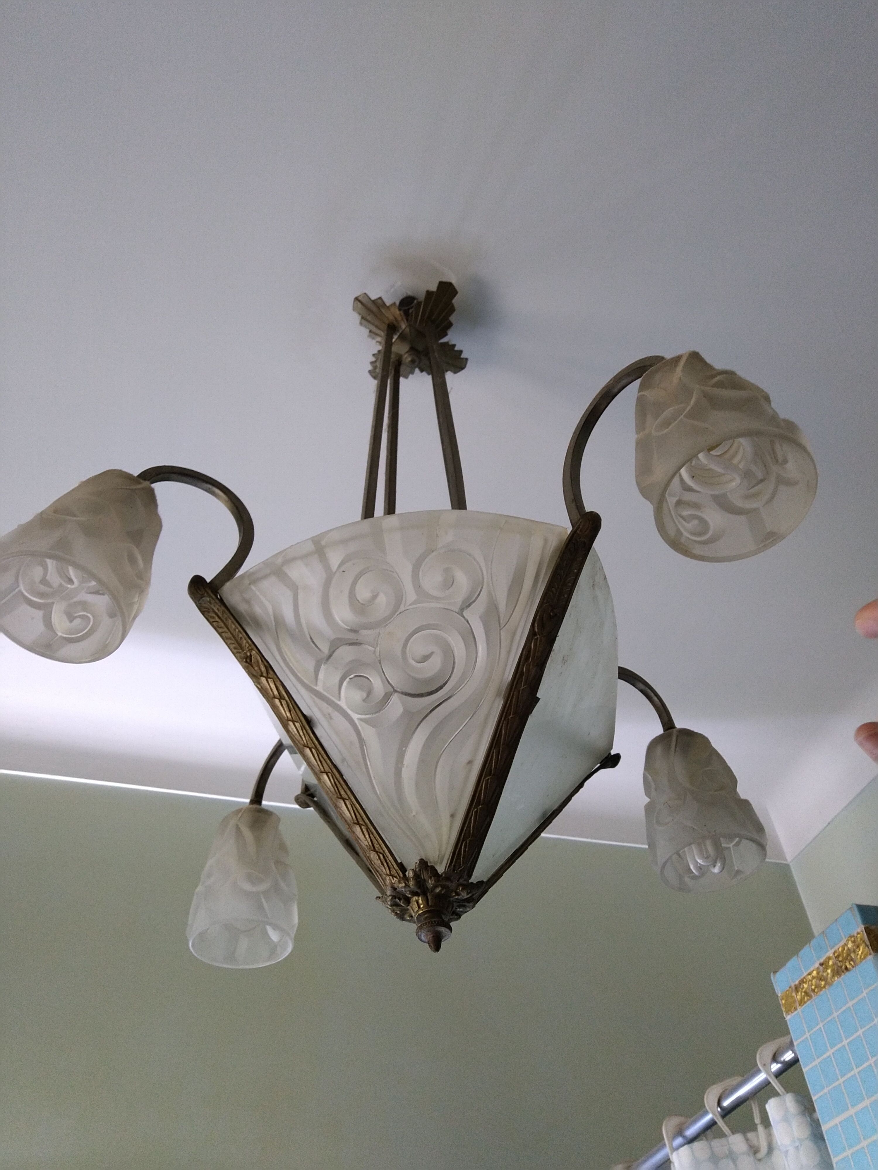 Art Deco chandelier by Degué