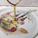 Porcelain cheese platter with 6 matching plates.