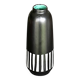 Upsala Ekeby Ceramic Vase – Black with Striped Pattern – Turquoise Interior –