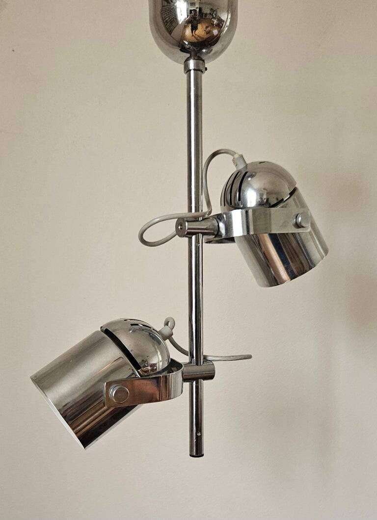 Rare Chrome Ceiling Lamp from the Mid-Century, Lidokov, 1970s