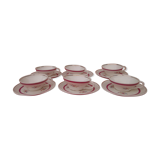 6 coffee cups with saucer in gien faience