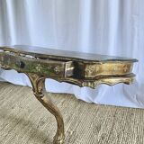 Console florentine vintage en bois doré