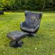 Fauteuil style egg chair et son ottoman