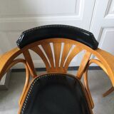 Paire de fauteuils bistrot en bois courbés