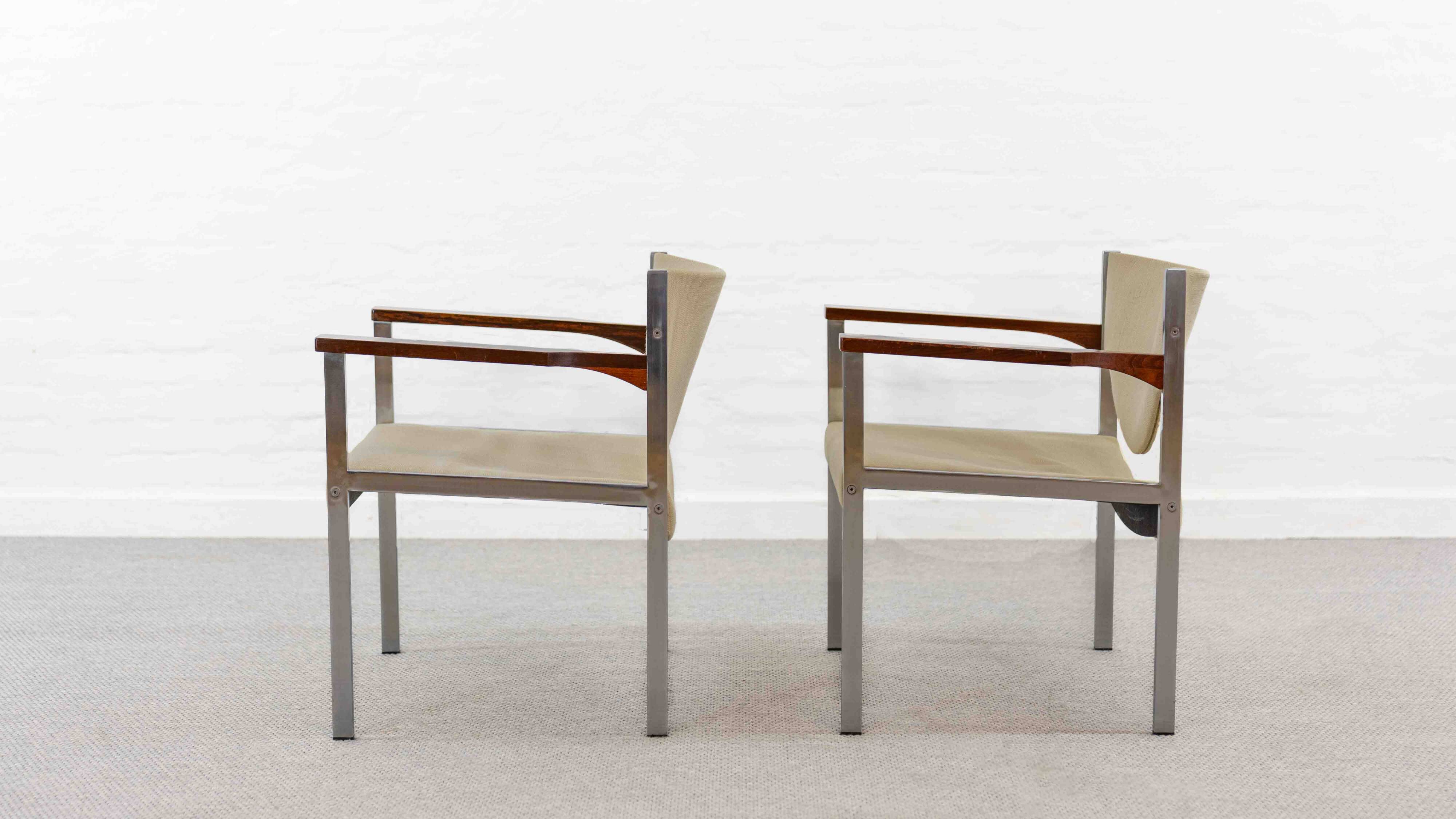 Pair club chairs, model 206 by lübke, 60s