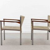 Pair club chairs, model 206 by lübke, 60s