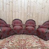 Suite de 4 fauteuils crapaud époque Napoléon III