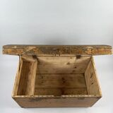 19th Century  Wooden Chest or Floor Trunk, Original Paint