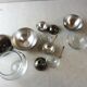 Old breakfast service, confectioner, sugar bowl, silver metal ball + glass