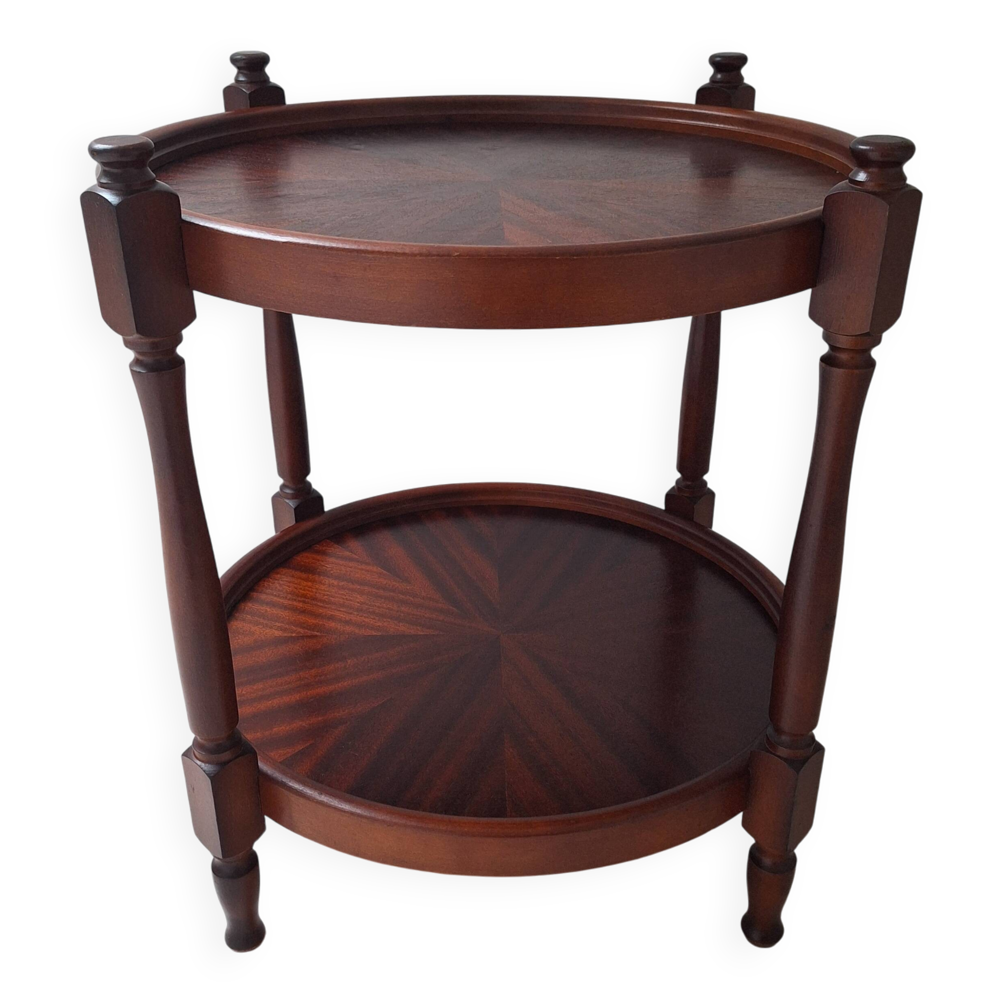 Coffee table / Side table / Round wooden end table