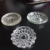 Set of three vintage glass ashtrays