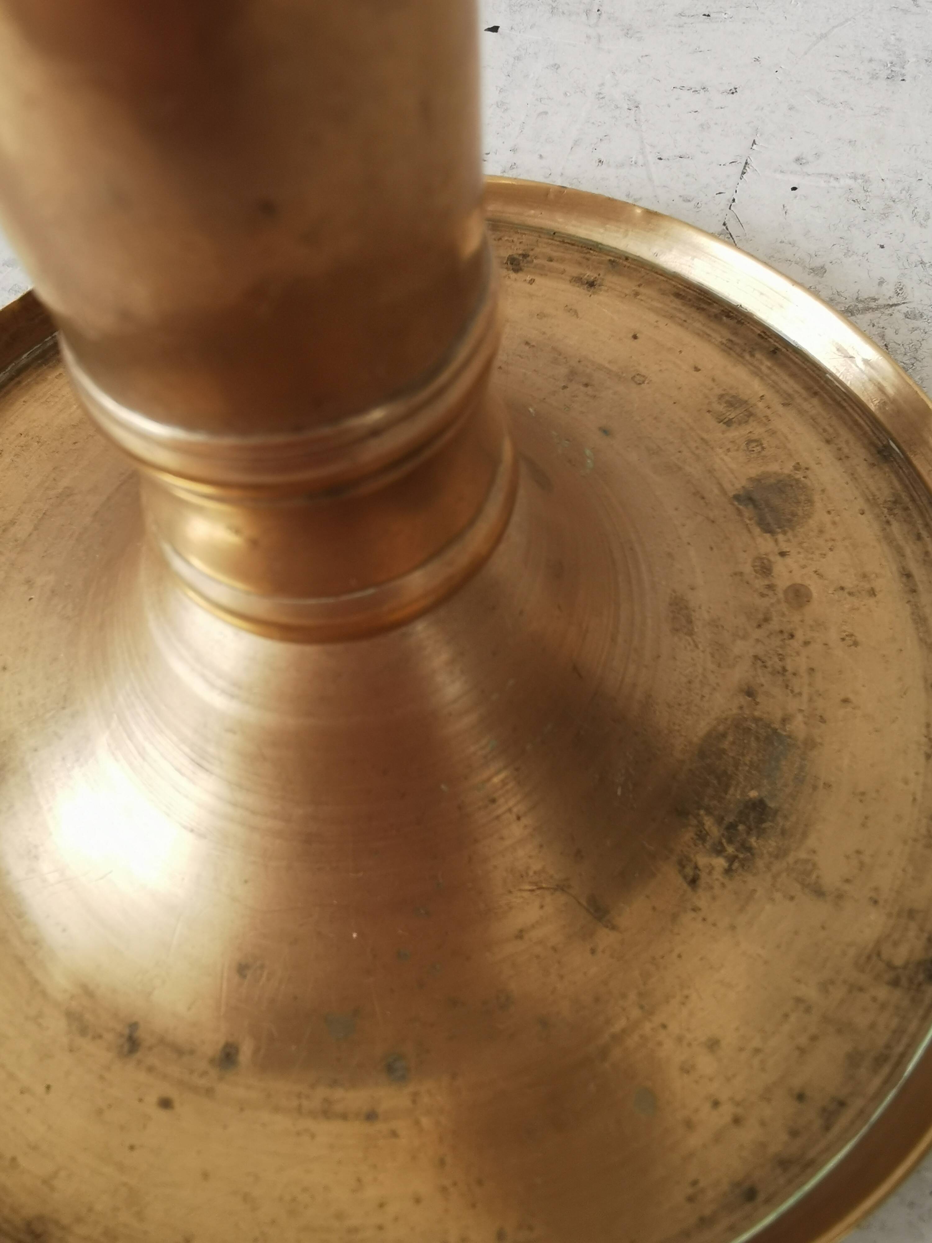 Vintage Gold Brass Candlestick: 1970s Home Decor