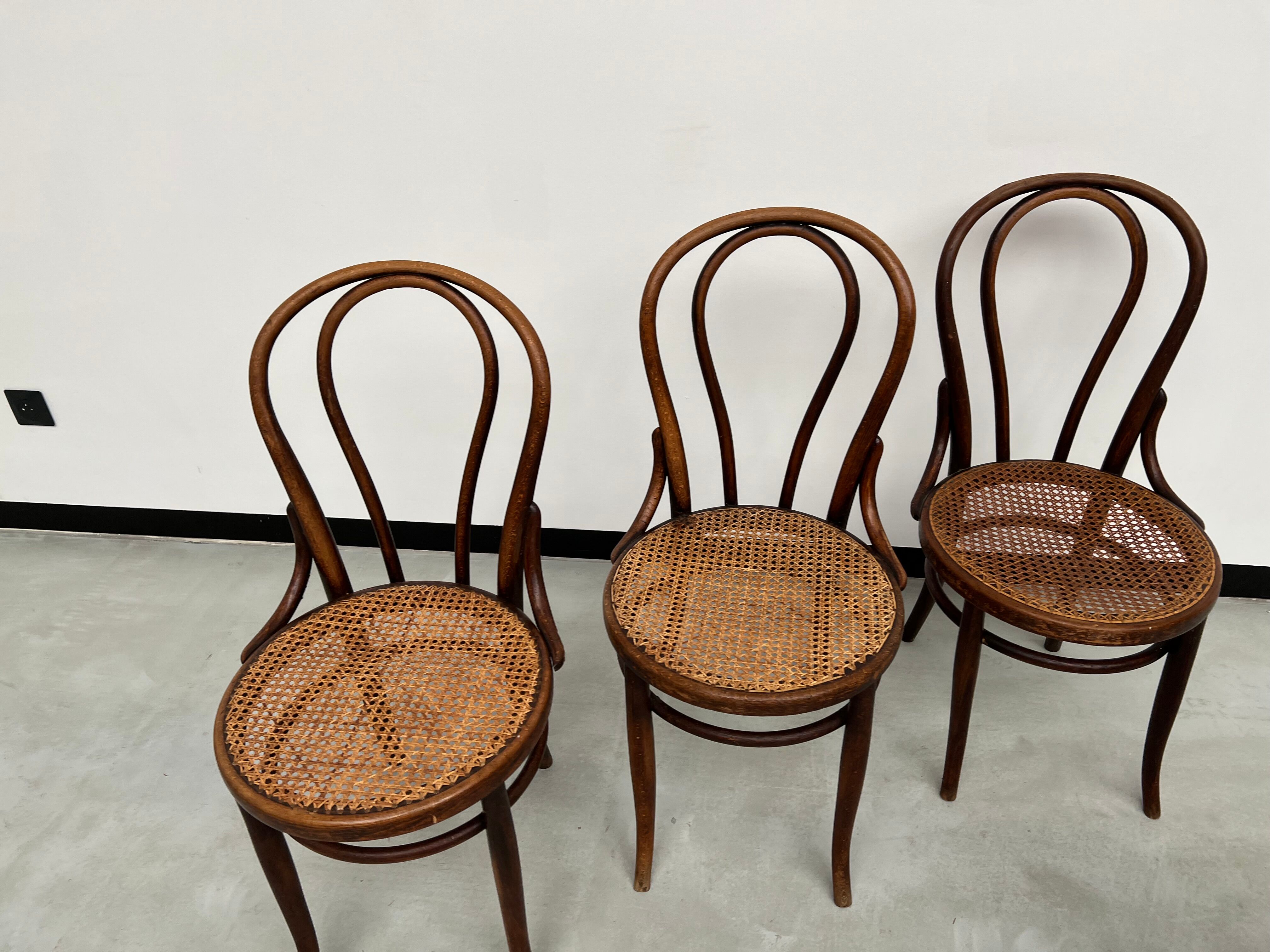 4 bentwood bistro chairs, circa 1910
