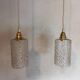 Set of two vintage bubble glass pendant lights