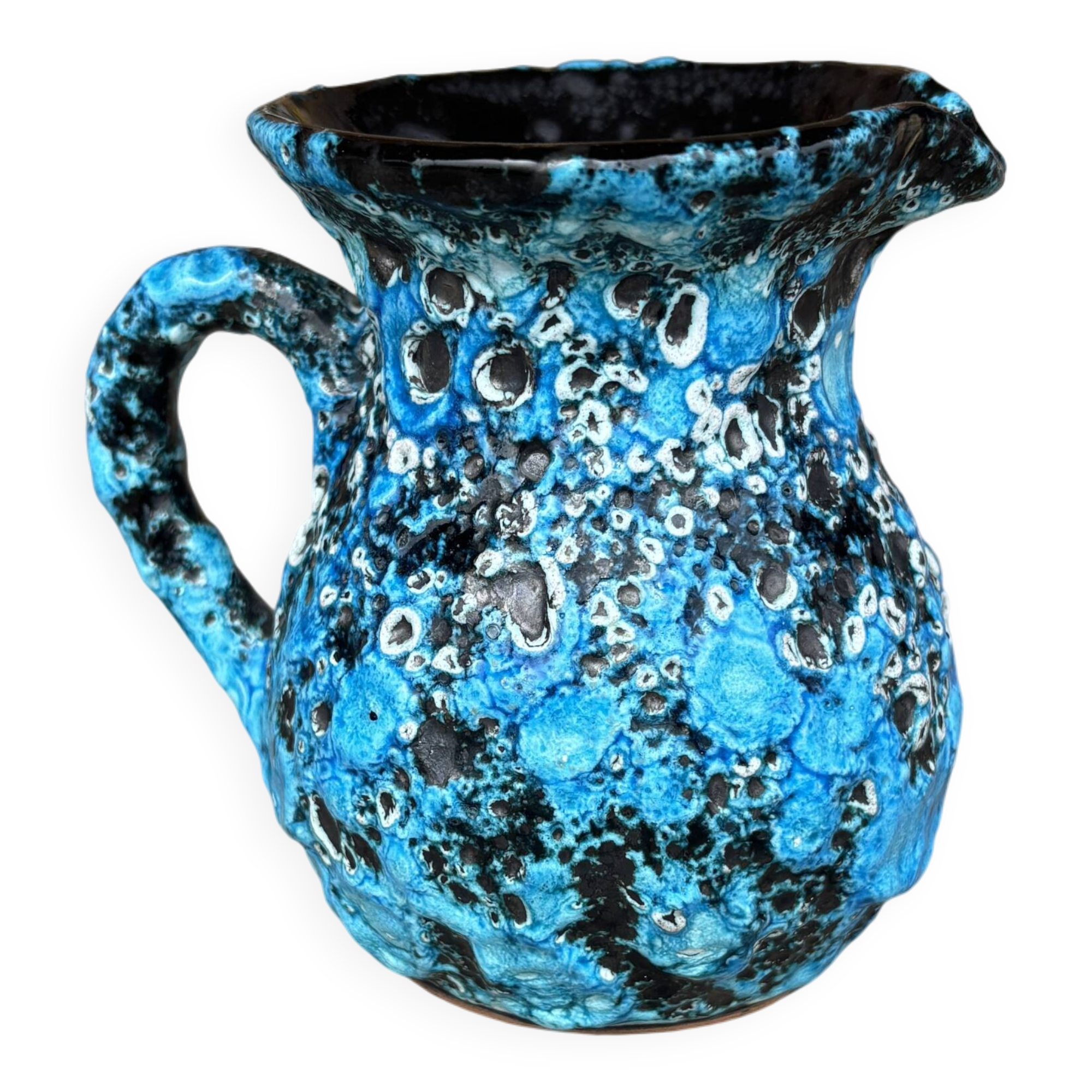 Vase style La Roue Vallauris – vintage turquoise ceramic