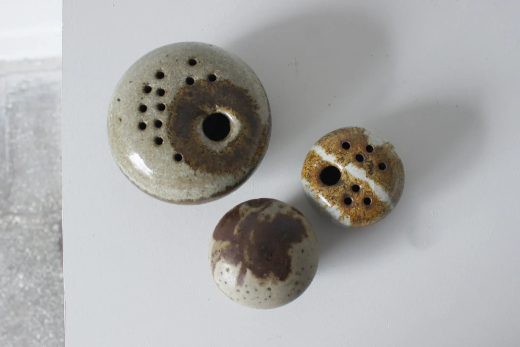 Vintage Danish Mushroom Studio Ceramics Vases by Erik Græser, 1960s, Set of