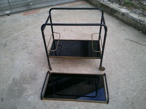 Vintage wheeled bar