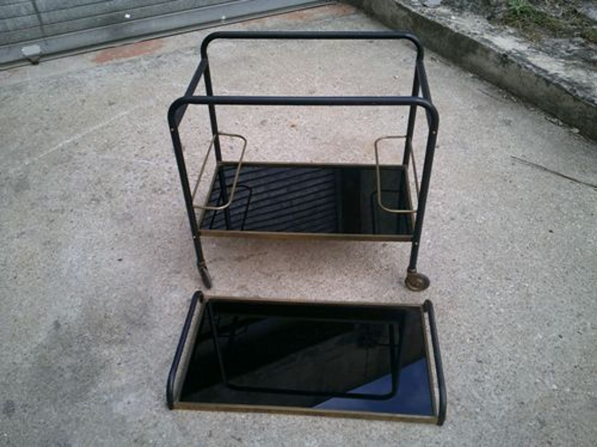 Vintage wheeled bar