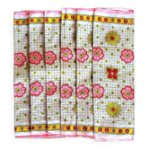 Set of 6 70s floral napkins