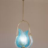 Lovely Blue Art Decò Barovier e Toso Pendant Light, 1930s