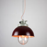 Vintage burgundy big industrial hanging light from TEP