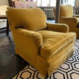 Paire de fauteuils en velours 1960