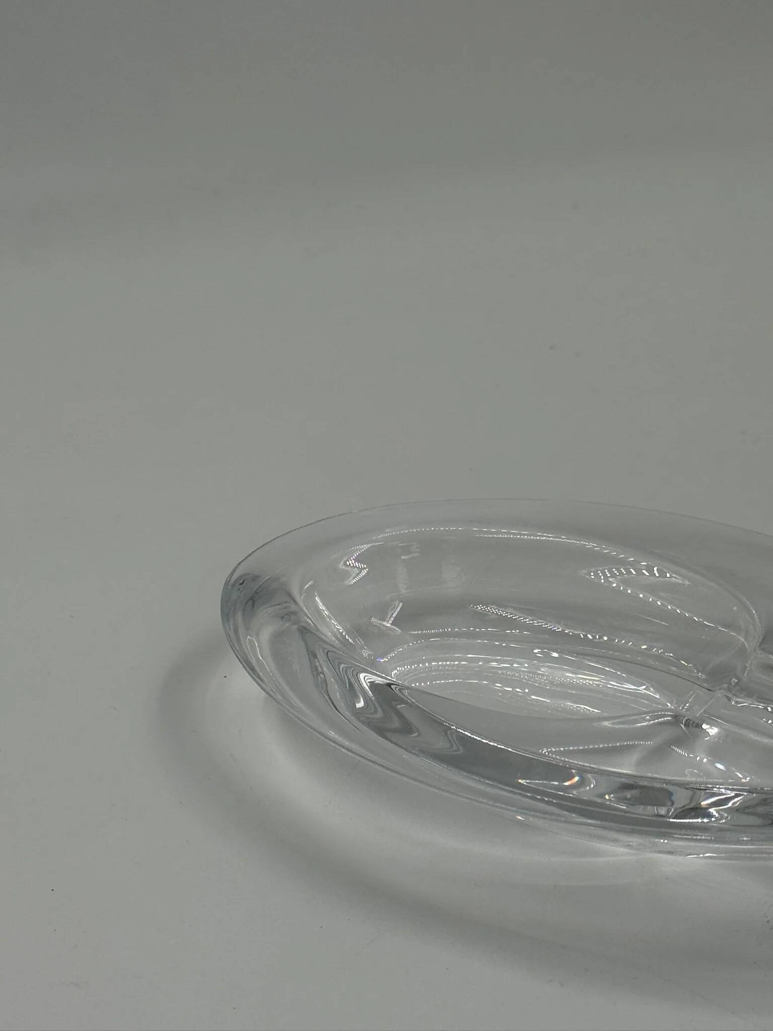 Vintage oval crystal ashtray