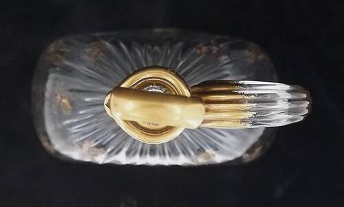 Daum Nancy, thistle carafe, engraved, gilded, crystal, very good condition.