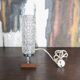 Vintage table lamp, wooden lamp with glass globe, accent lamp.