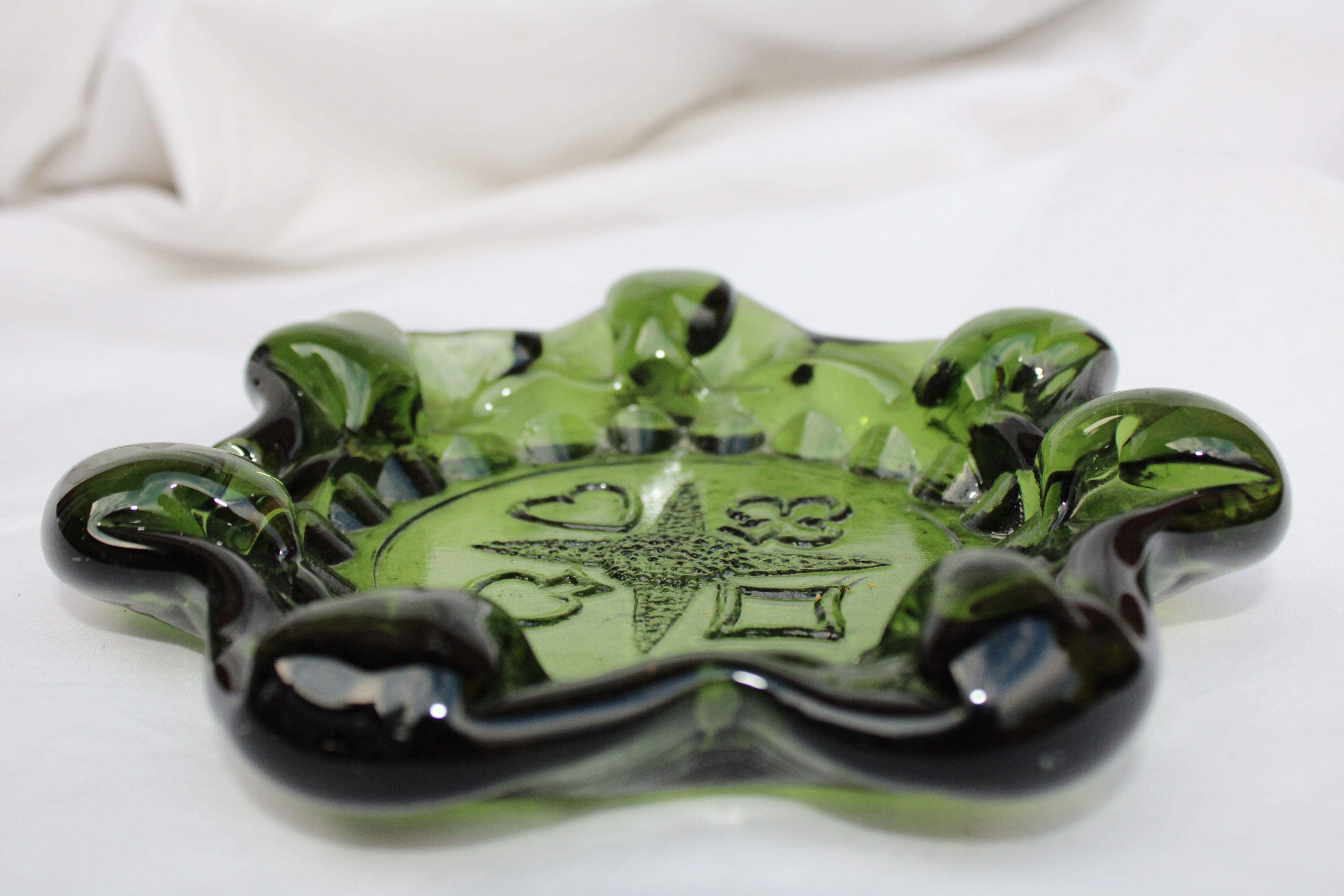 Moulded glass ashtray