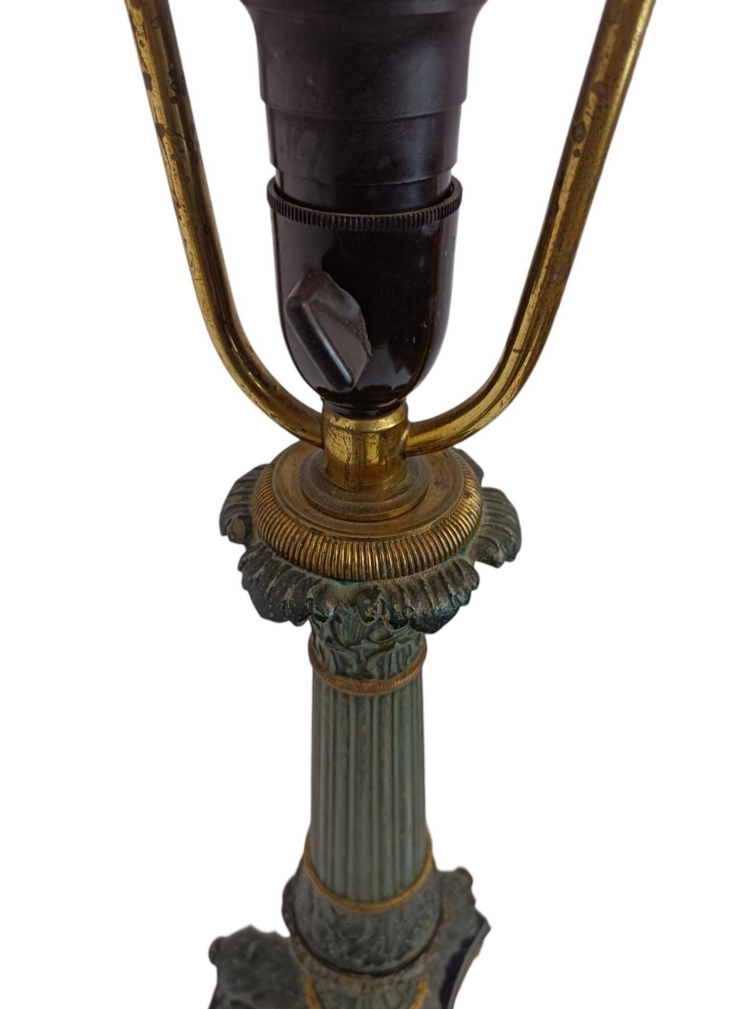 Lampe table française Second Empire, régule et laiton, XIXe