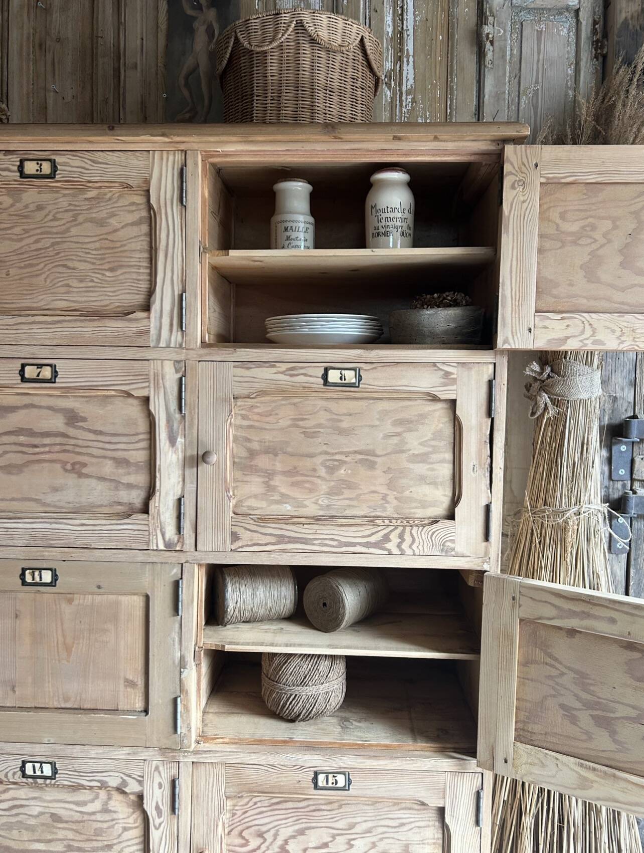 Fabulous workshop furniture with 16 lockers and doors.
