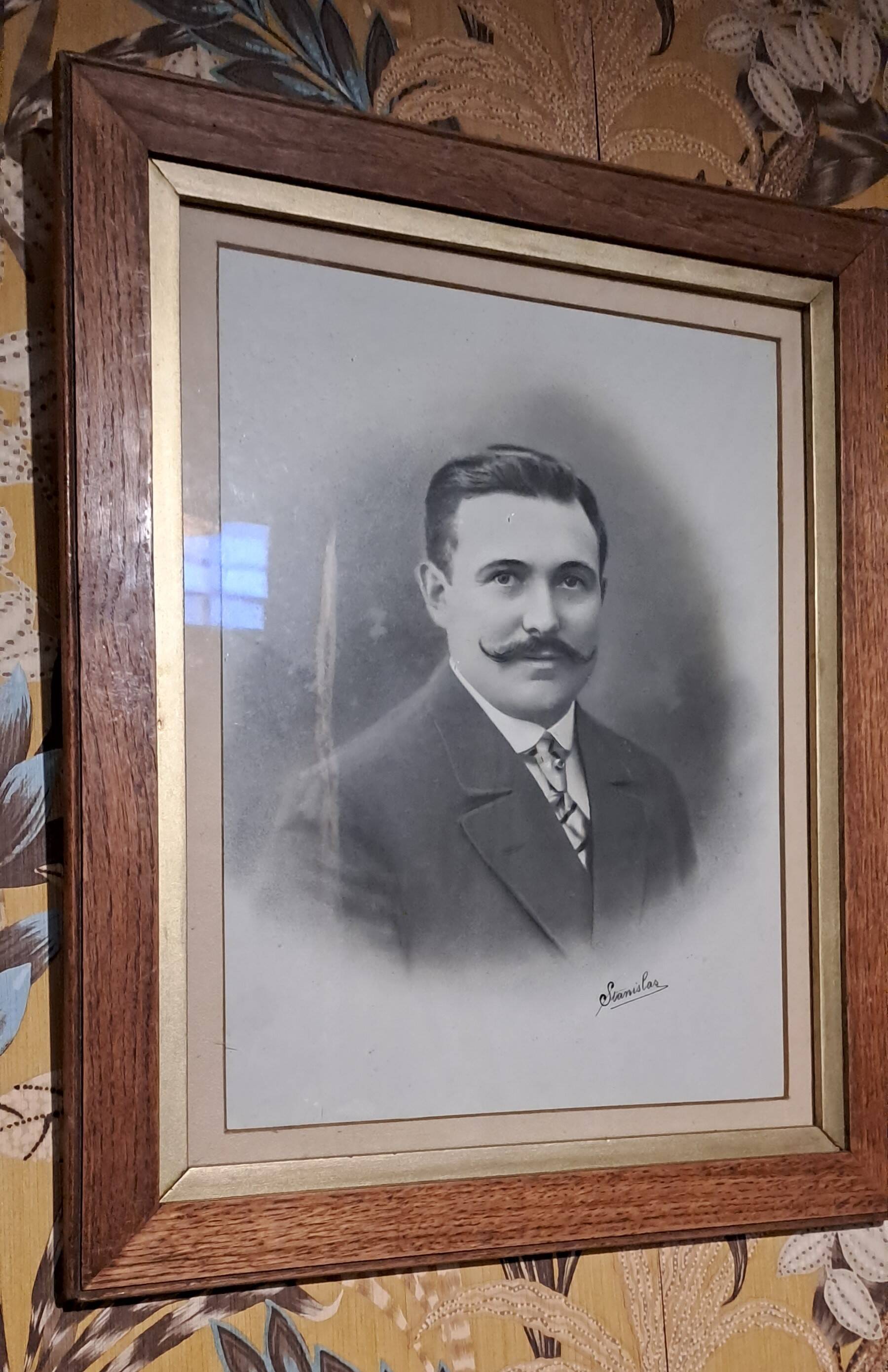 Lot of 2 victorian couple photo frames portrait ancestor painting woman and man xix france