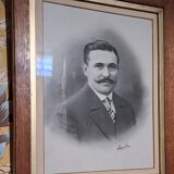 Lot of 2 victorian couple photo frames portrait ancestor painting woman and man xix france