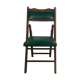 Chaise pliante en bois et skaï vert
